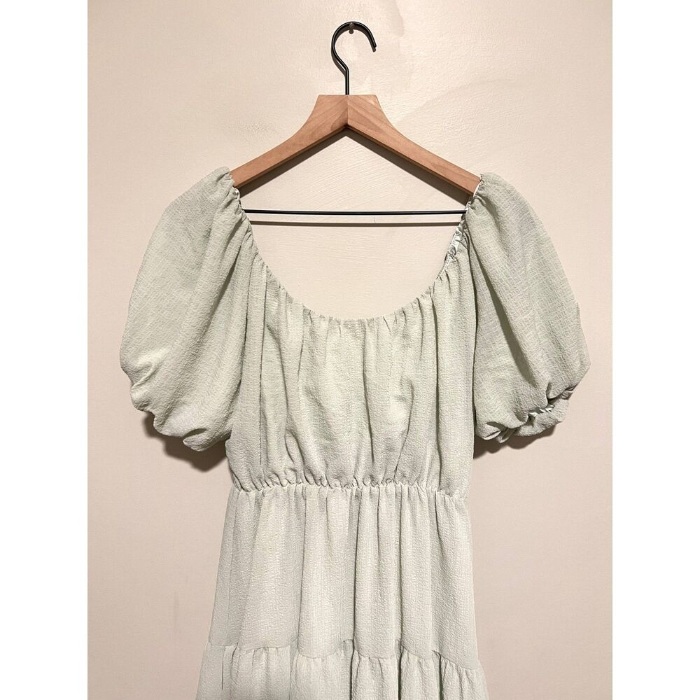 ASTR The Label Smocked Tiered Maxi Dress Sage Size Medium - Picture 9 of 10